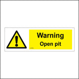 WS762 Warning Open Pit Sign with Triangle Exclamation Mark