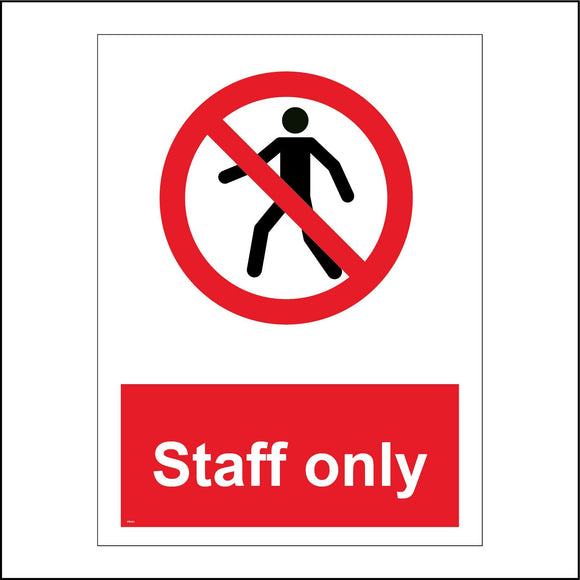 PR161 Staff Only Sign with Person Circle