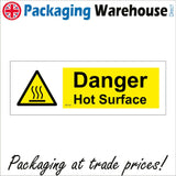 WT162 Danger Hot Surface Burn Heat Scorch Temperature