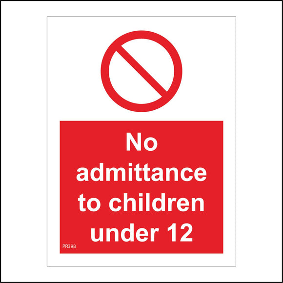 PR398 No Admittance To Chidren Under 12 License Laws