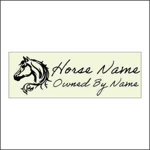 CM997 Horse Name Owned By Name Sign with Horse Head