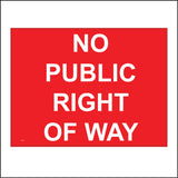PR277 No Public Right Of Way Sign