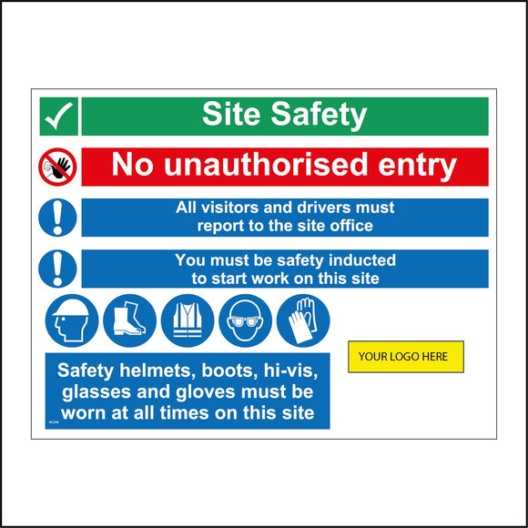 MU296 Site Safety No Entry PPE Logo Keep Out Company Name