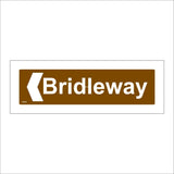 VE379 Bridleway Left Arrow Brown Direction Path Trail
