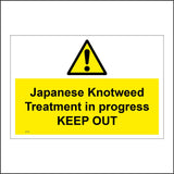 WT140 Japanese Knotweed Treatment In Progress Keep Out
