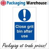MA844 Close Grit Bin After Use Winter Slip Slide Snow Ice
