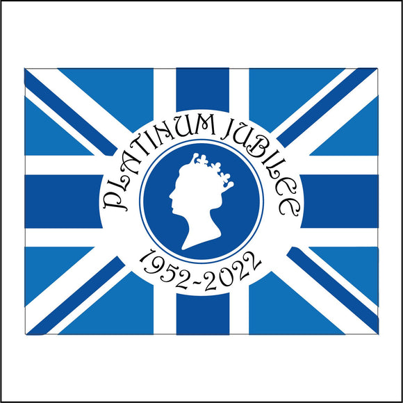 TR599 Platinum Jubilee Queens Head 1952-2022 Blue Reign