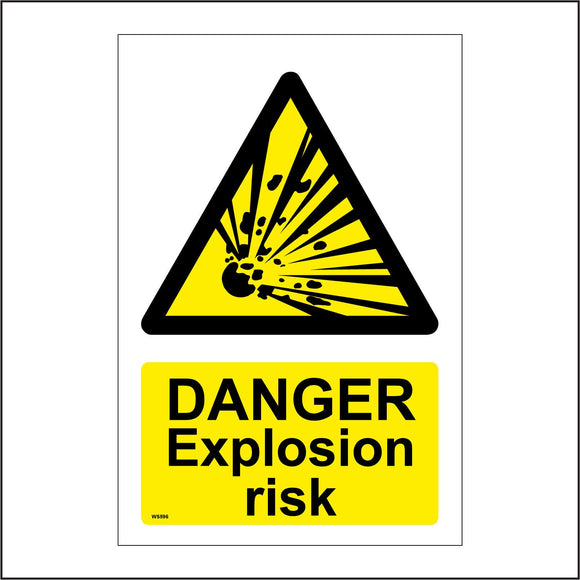 WS596 Danger Explosion Risk Sign with Triangle Explosion