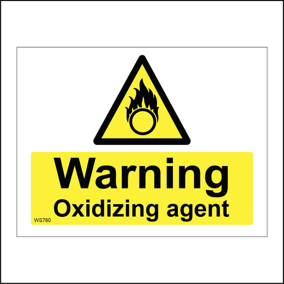 WS760 Warning Oxidizing Agent Sign with Triangle Circle Flames