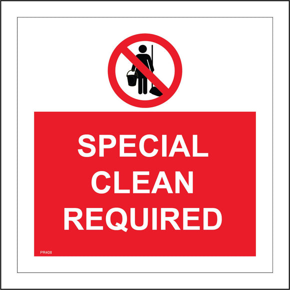 PR408 Special Clean Required Do Not Use Disinfect