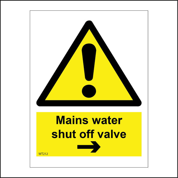 WT212 Mains Water Shut Off Valve Right Arrow