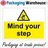 WS860 Mind Your Step Sign with Triangle Person Falling Forward