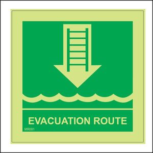 MR081 Evacuation Route Sign with Sea Arrow Ladder
