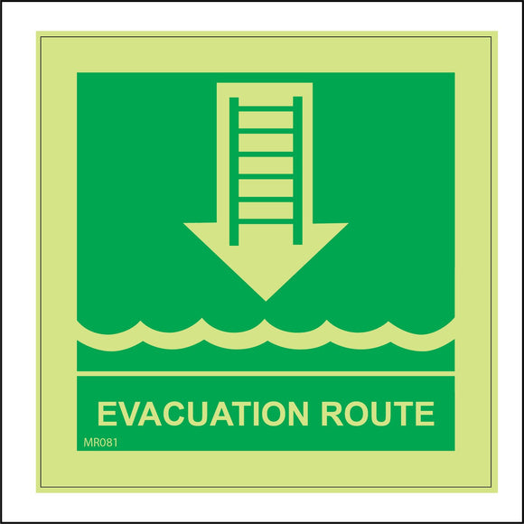MR081 Evacuation Route Sign with Sea Arrow Ladder