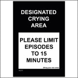 HU111 Designated Crying Area Sign