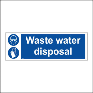 MA494 Waste Water Disposal Sign with Gloves Face Glasses