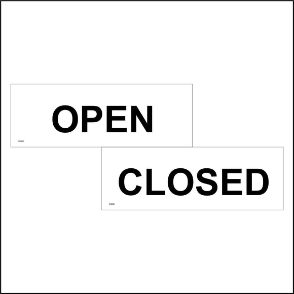 DS006 Open Closed Door Sign Double Sided