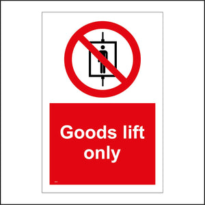 PR210 Goods Lift Only Sign with Circle Lift Person