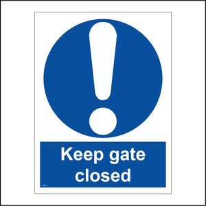 MA398 Keep Gate Closed Sign with Circle Exclamation Mark