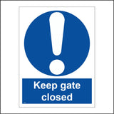 MA398 Keep Gate Closed Sign with Circle Exclamation Mark