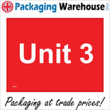 TR418 Unit 3 Factory Warehouse Garage Workshop Sign with Number 3