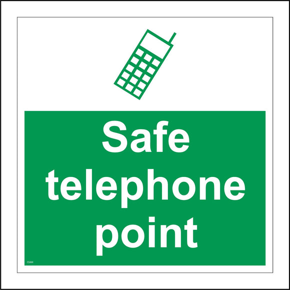 CS269 Safe Telephone Point Sign with Mobile Phone
