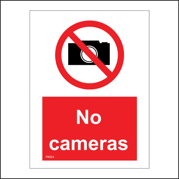 PR123 No Cameras Sign with Circle Camera