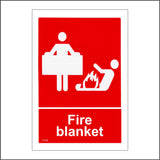 FI120 Fire Blanket Sign with People Fire Fire Blanket