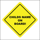HU361 Childs Name On Board Personalise Choice Choose Words