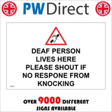 GG018 Deaf Person Lives Here Please Shout If No Response
