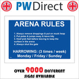 CM310 Arena Rules Personalise Customise Days Times Horses Sign
