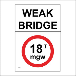 TR463 Weak Bridge Maximum Weight 18t mgw