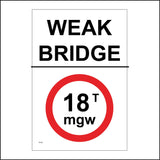 TR463 Weak Bridge Maximum Weight 18t mgw