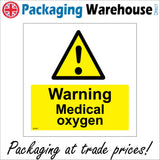 WS867 Warning Medical Oxygen Sign with Triangle Exclamation Mark