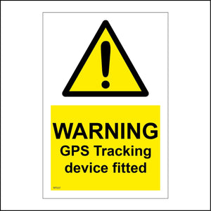 WT037 Warning GPS Tracking Device Fitted Sign with Triangle Exclamation Mark