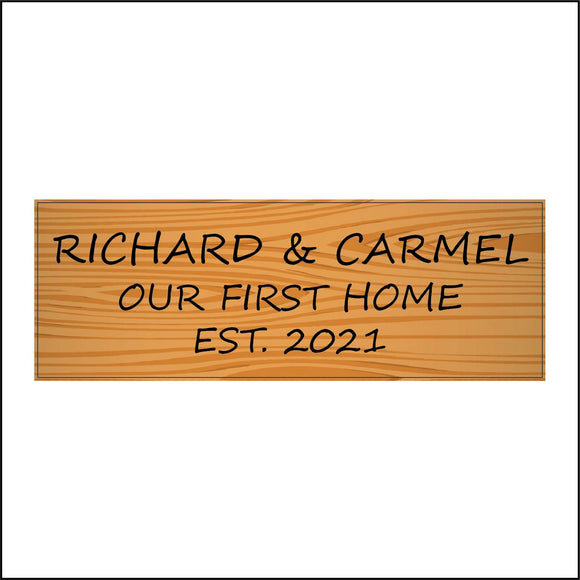 CM305 Couples Name First Home Year Choice Words Customise Personalise Gift Sign