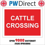 TR584 Cattle Crossing Red White Field Road Vehicles Slow Grid