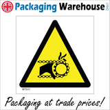 WT031 Finger Trap Chainsaw Entrapment Sign with Chain Hand Fingers