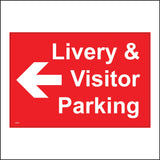 VE219 Livery & Visitor Parking Left Arrow Sign with Left Arrow