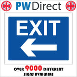 VE014 Exit Left Sign with Arrow