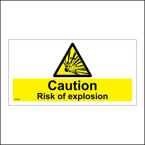 WS592 Caution Risk Of Explosion Sign with Triangle Explosion
