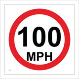 TR036 100 Mph Sign with Circle