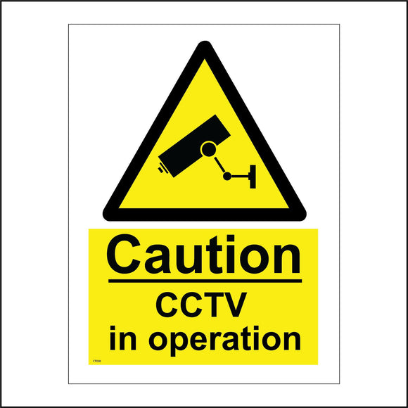 CT038 Caution Cctv In Operation Sign with Camera Triangle
