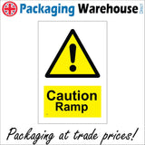 WS741 Caution Ramp Sign with Triangle Exclamation Mark