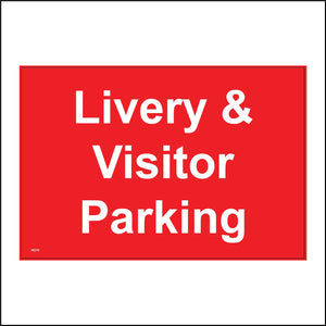 VE215 Livery & Visitor Parking Sign