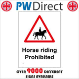 TR641 Horse Riding Prohibited Farm Pathway Road Pedestrians