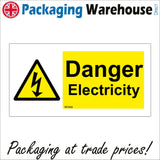 WS966 Danger Electricity Sign with Triangle Lightning Bolt