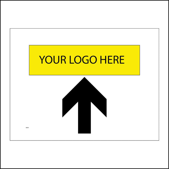 CM391 Company Logo Straight Ahead Arrow On Forward Up Direction Personalise Entry