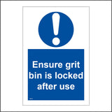 MA845 Ensure Grit Bin Is Locked After Use Closed Shut Winter