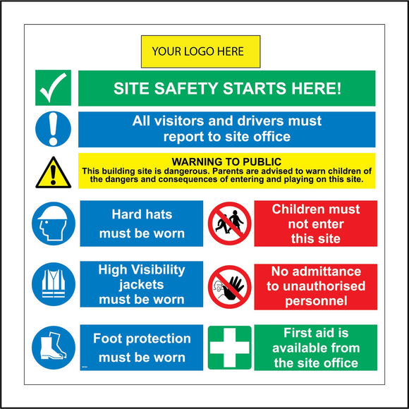 MU250 Site Safety Starts Here Logo Employer Employees Construction